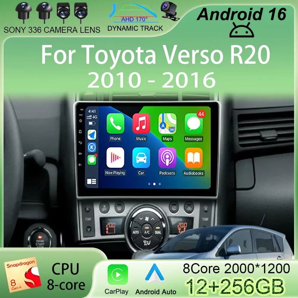 

Android 16 Carplay Car Radio For Toyota Verso R20 2010-2013 2014-2016 Multimedia Player GPS Navigation Head Unit 2din Stereo DSP