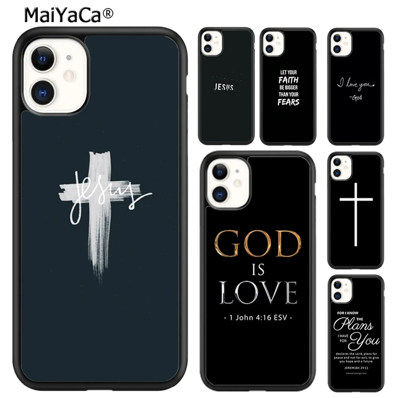 MaiYaCa Verse of The Christian Bible Jesus Phone Case For iPhone 16 15 14 plus XR XS 11 12 13 pro max Cover coque