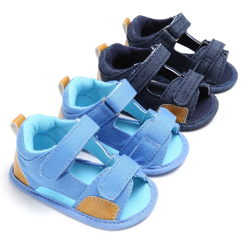 Newborn Boys And Girls Baby Shoes Classic Canvas Soft Soles First Walking Shoes Breathable Sandals Summer Casual Beach Shoes