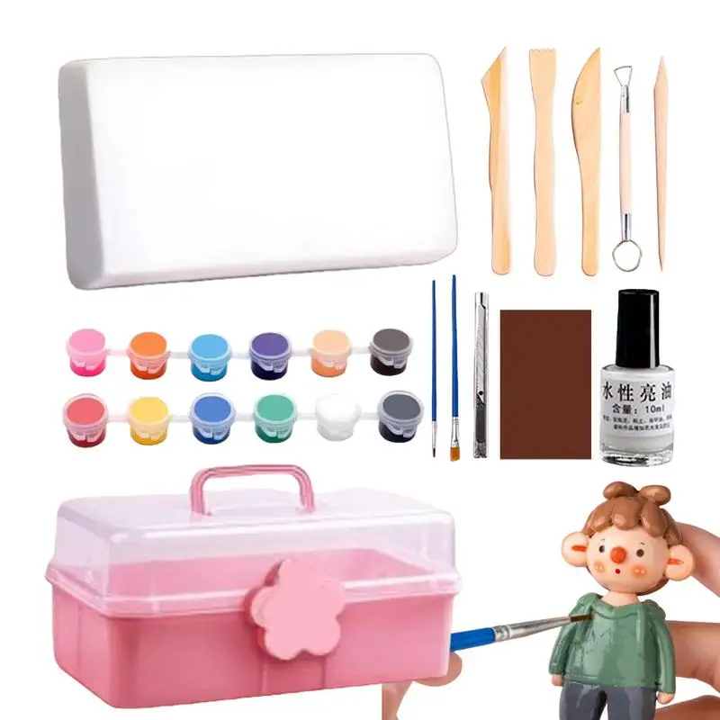 

Kids Clay Sculpting Kit No Baking Required Air Drying Clay Adults Art Dough Crafting Gadgets For Beginners School Projects