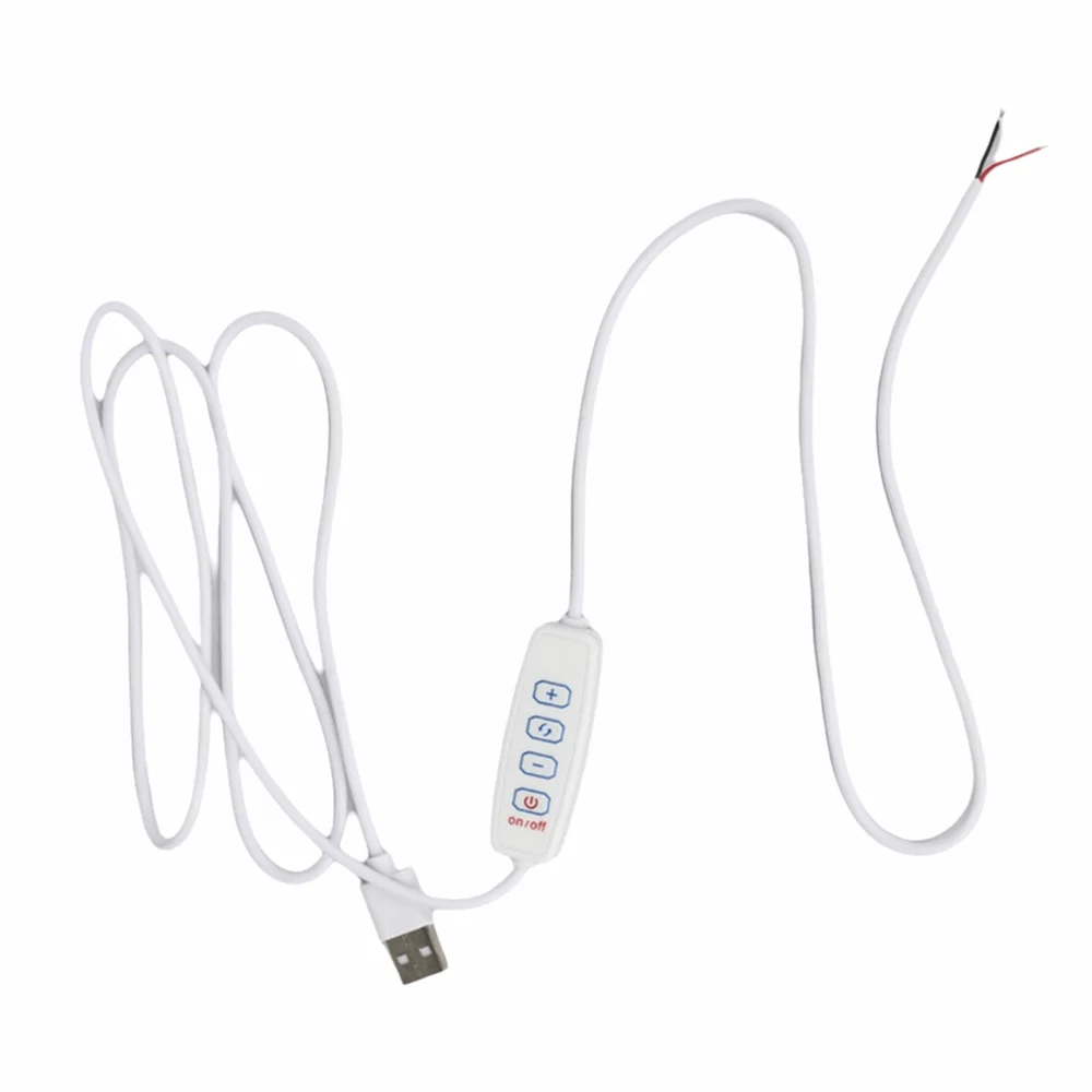 Brightness Adjustable LED Dimmer Cable ON OFF Switch Color Temperature Control USB Dimmer Switch Delay Off Function USB Powered