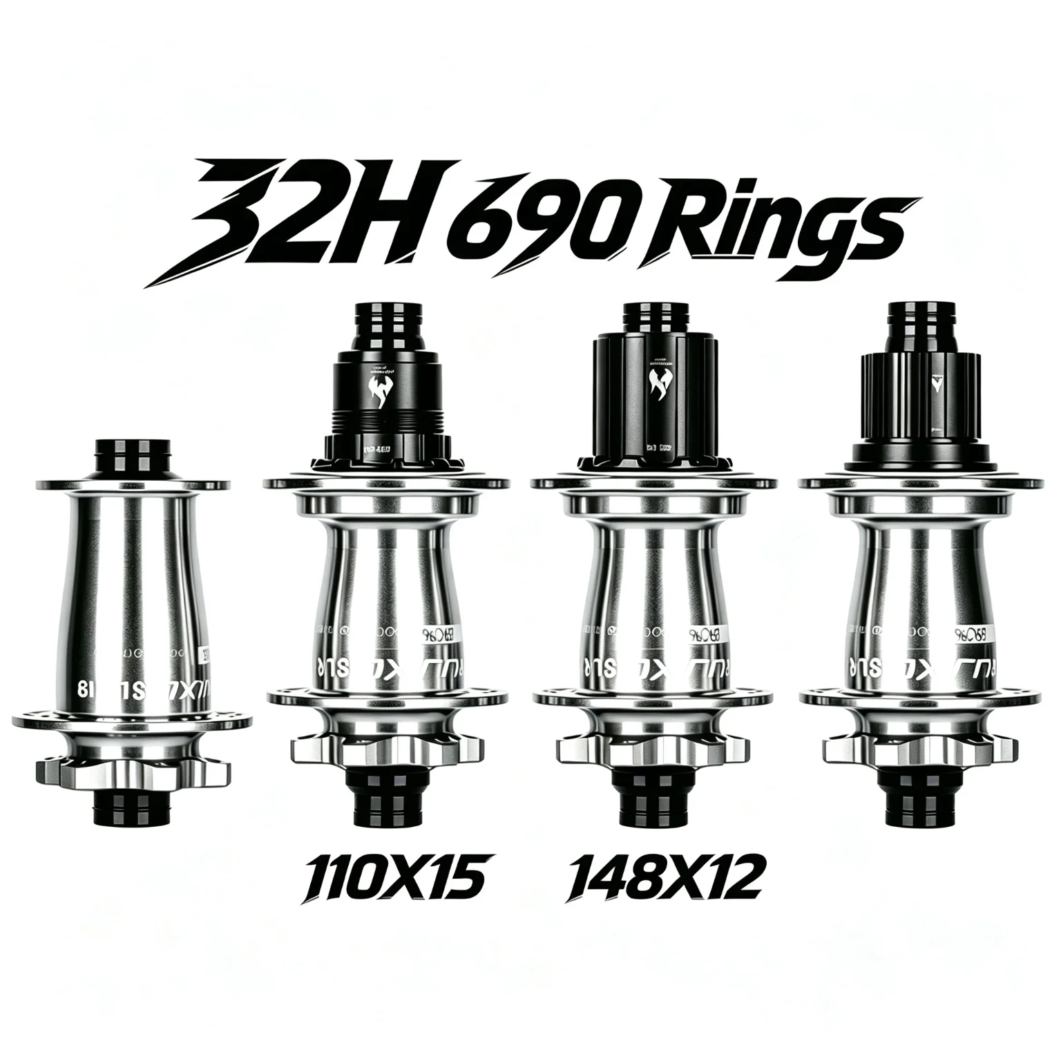 Silber RUJIXU SLR I9 690 Click Nabe 7 Lager MTB Mountainbike-Nabe Vorne Hinten 32 Löcher QR TA BOOST Scheibenbremse Fahrrad MS/XD Naben