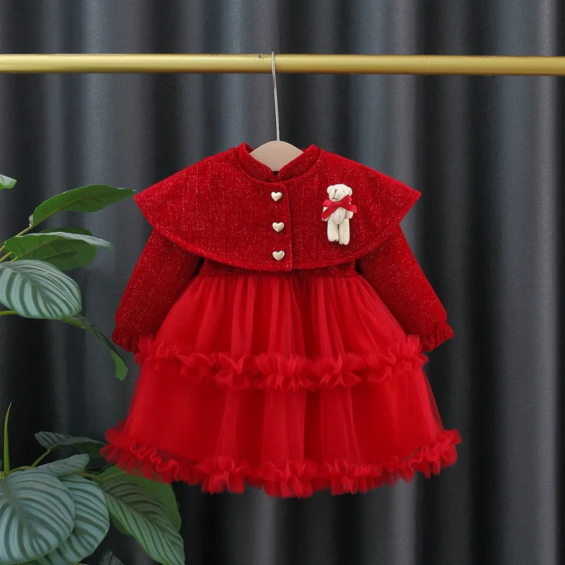 

Girls Princess Dresses Autumn Winter 2025 Children Thick Velvet Dress For Baby Warm Clothes Kids Cute Party Costume Toddler 3 4Y