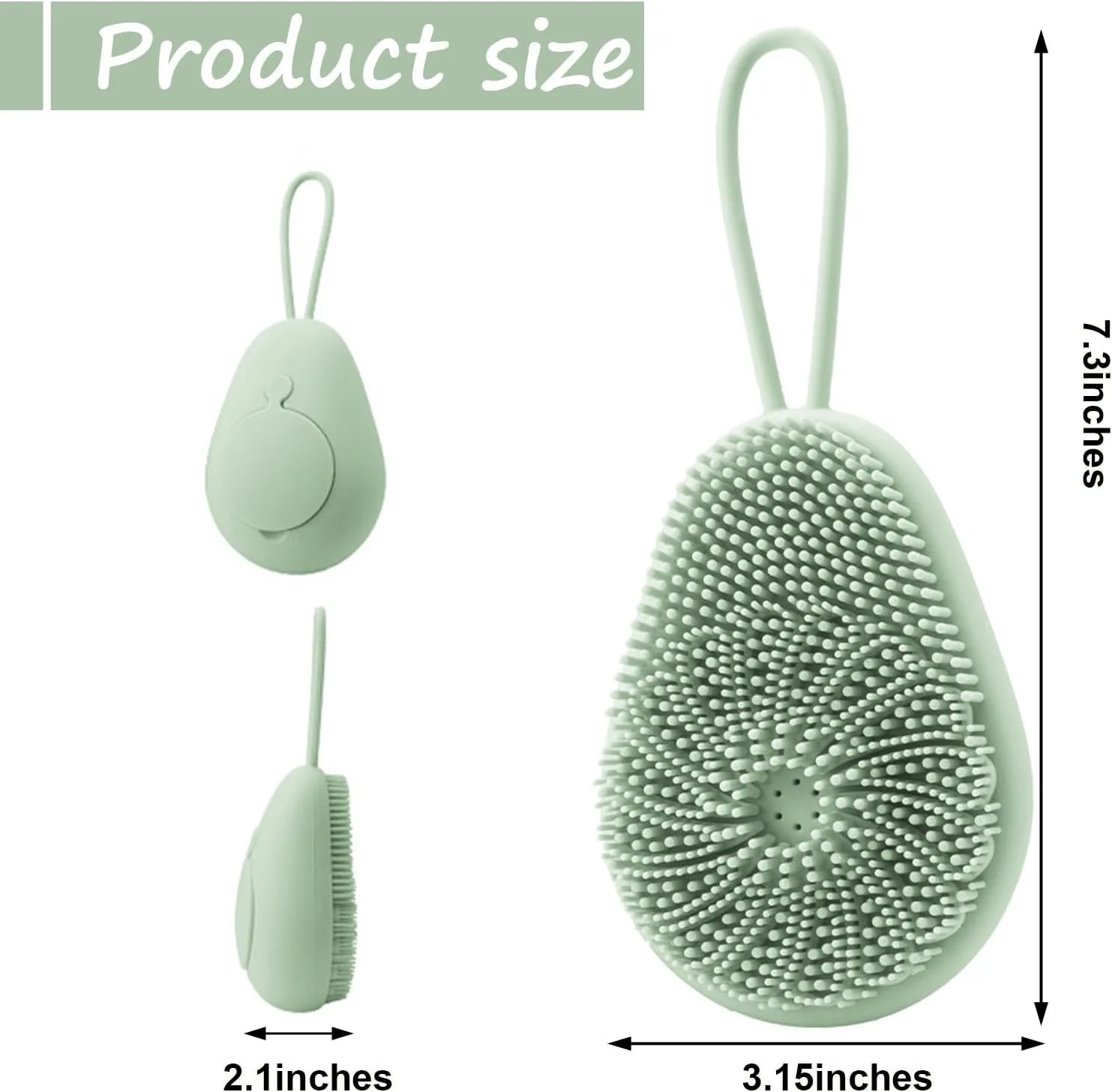 Silicone Soft Exfoliating Body Bath Shower Scrubber Loofah Brush Refillable Bath Brush Easy Foaming Massage Brush Bathroom Tools