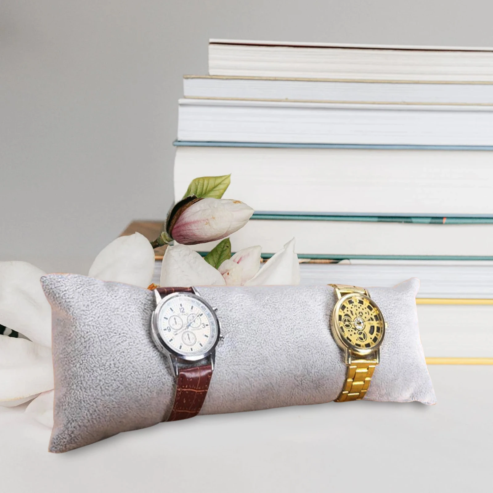

Bangle Bracelet Display Long Pillow Jewelry Display Small Pillow Grey Soft Cushion Watch Organizer Retail Store Trade Show Flea