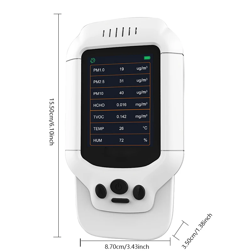 Dienmern New 7 In 1 Multi-Function Air Quality Detector Handheld High Precision Air Quality Monitor Temperature Switchable