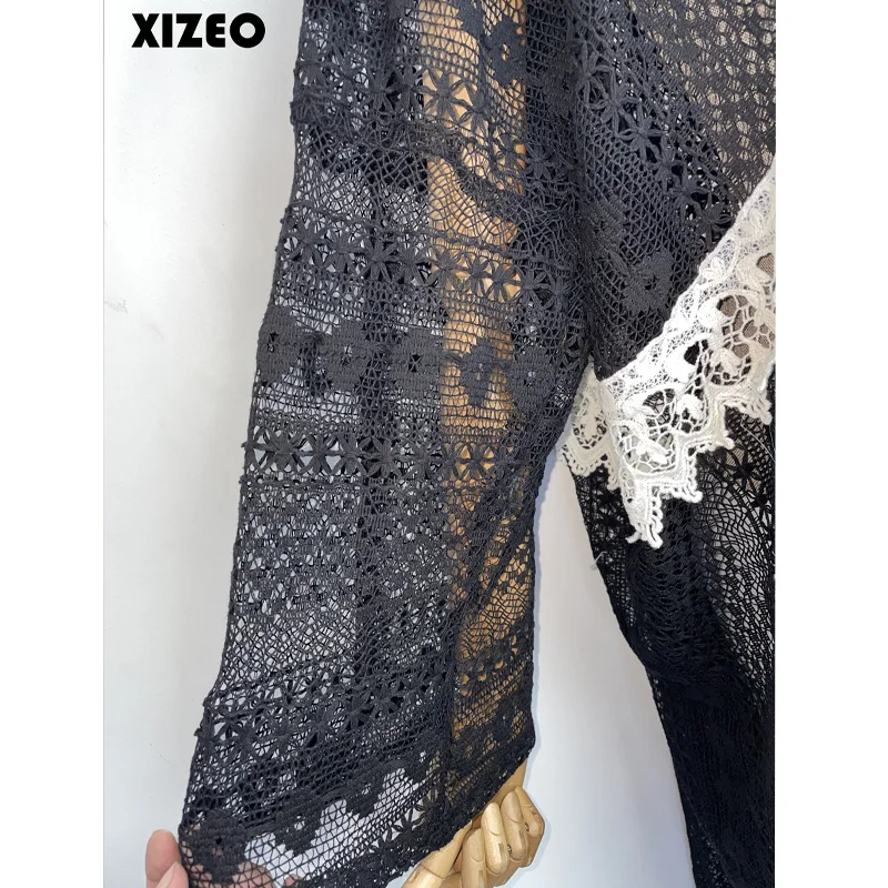 XIZEO 2022 Elegant Autumn Winter Women Cardigan Kaftan Transpare African Holiday Free Size Long Sleeve Party Wedding Gift Kimono