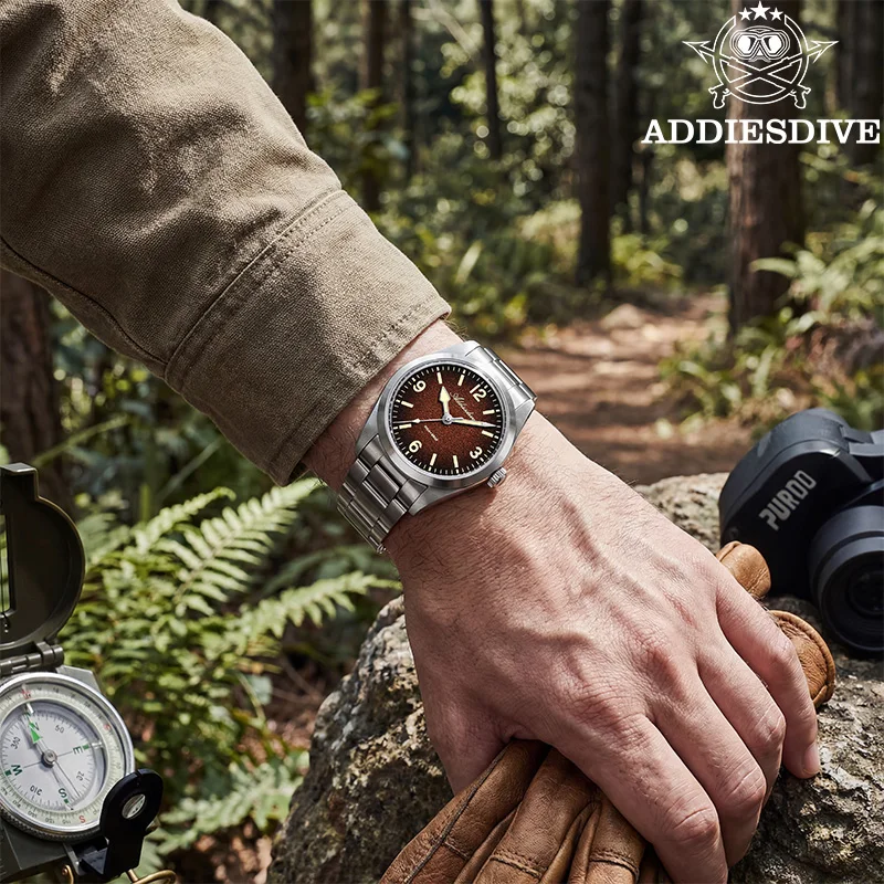 

ADDIESDIVE Stainless Steel Ladies Watches Business Leisure 2035 Quartz Retro C3 Luminous Waterproof Outdoor Sports Diving Watch