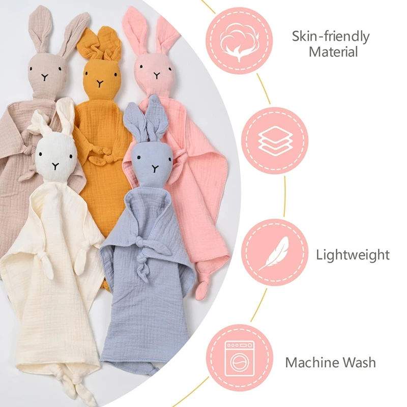 New Loveys For Babies Personalized Muslin Lovey Blanket Custom Embroidered Baby Security Blanket Bunny Comforter With Nam