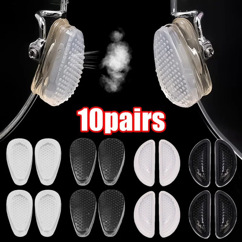 10pairs Air Chamber Nose Pads sticker for Glasses Free Tools Oval Silicone massage Anti Slip Nose Support Pad Eyeglasses Replace