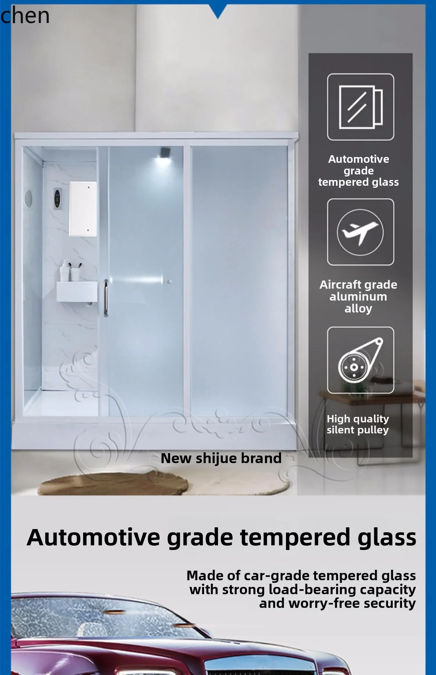 T25 integrated bathroom, toilet with toilet, integral shower room, rectangular glass bathroom