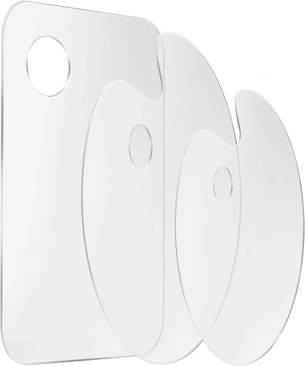 

Набор из 3 акриловых палитр: прозрачные, антипригарные, для масляных красок, для творчества и рисования