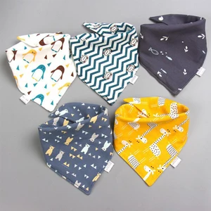 Pure Baby Cotton Triangle Triangle, waterproof bibs, absorbent fabric, newborn, boy and girl, 5pcs 6 Main Sales Kit Recem Born - №1