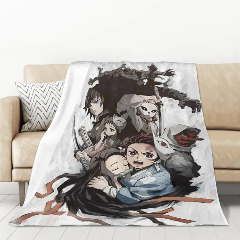 

Autumn Demon Slayer Sofa Quilt Cushion Blanket Fluffy Custom Cobija Bed Blankets & Throws Microfiber Bedding Catnap Knee Throw