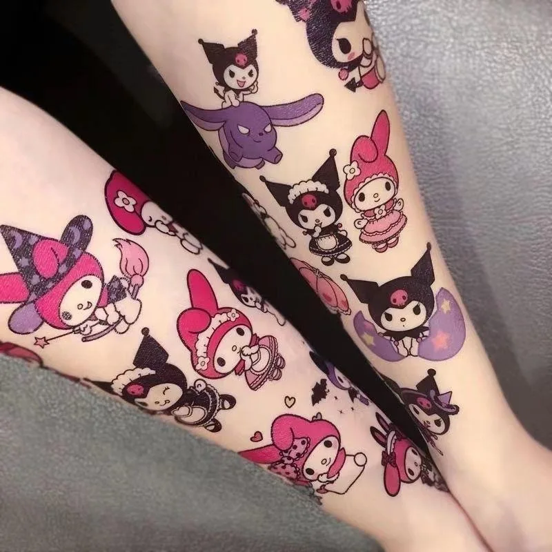 30Pcs Sanrio Waterproof Temporary Tattoo Hello Kitty Kuromi Kawaii Long Lasting Color Fake Tattoo Sticker Diy Accesorios Gifts