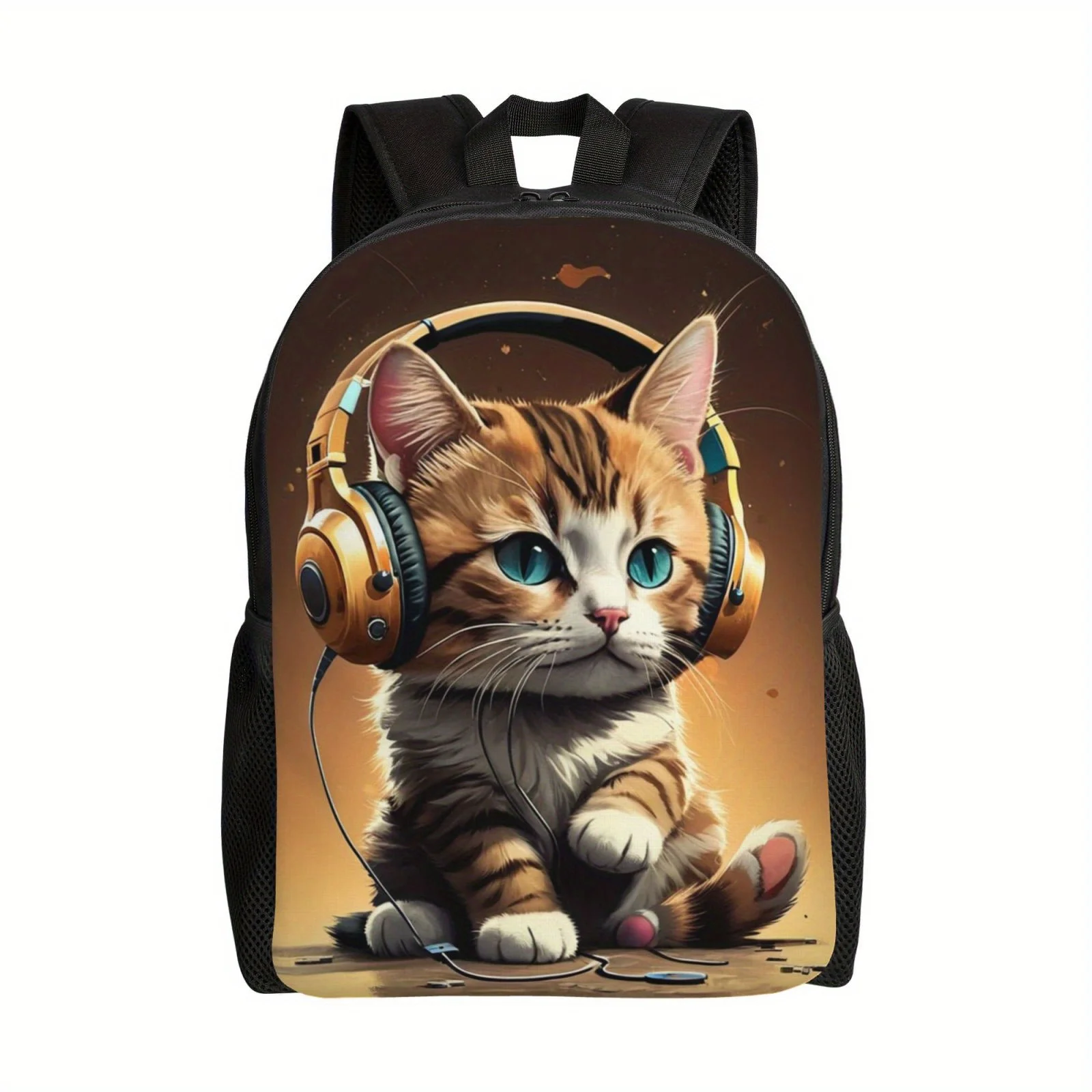 

Fashion cat casual backpack, unisex lightweight shoulder bag, large capacity computer laptop bag schoolbag