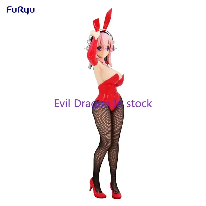 

In Stock 100% Original FuRyu BiCute SUPER SONICO Red Bunny Girl Ver 28cm PVC Action Figure Toy Model Holiday Gift