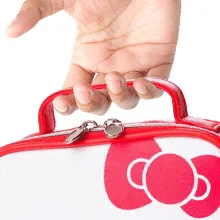 Kawaii Kitty Bag hello Kitty Makeup Bag Cute Cartoon Cosmetics Bag Mini Travel Toiletry Bag, Waterproof Reusable Faux Leather