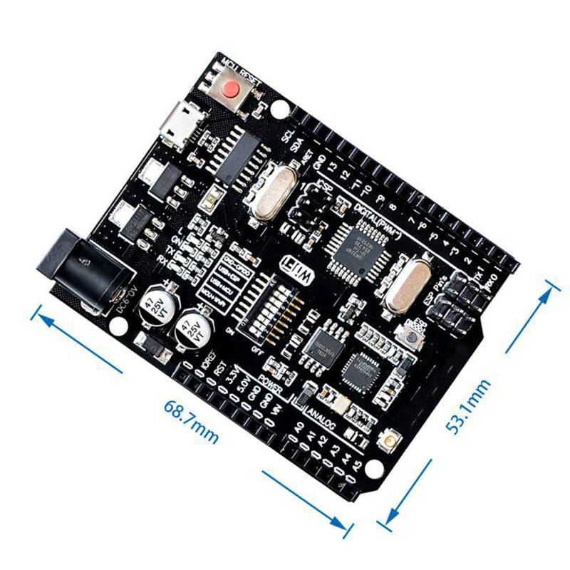 UNO R3 + WiFi ATmega328P + ESP8266 (32Mb 메모리), USB-TTL CH340G, Arduino Uno NodeMCU WeMos ESP8266, 1 대 신상