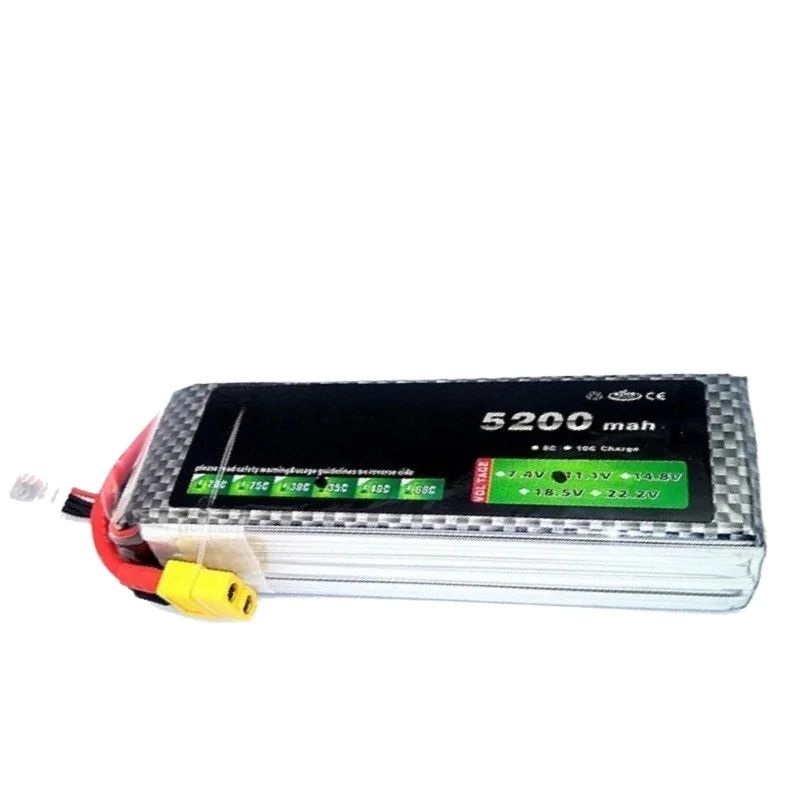 For Helicopter Aircraft Quadcopter Cars Airplane 7.4/11.1/14.8/18.5/22.2V 5200mAh 2/3/4/5/6S General-purpose Lipo Battery 60C