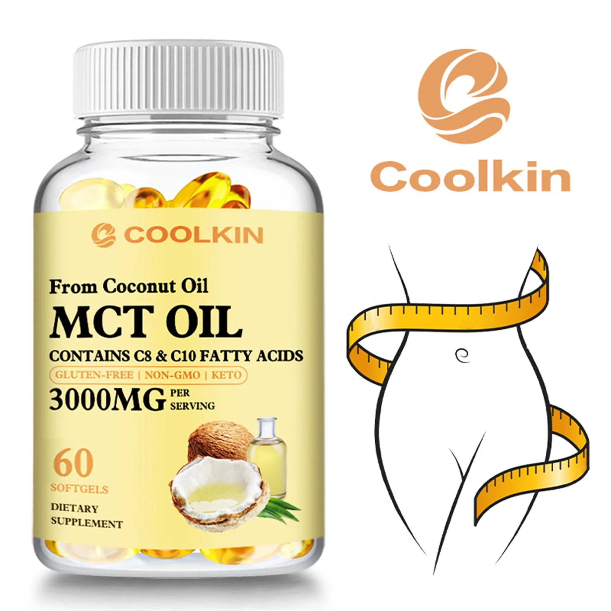 

Масло MCT — помогает снизить излишну жира в животе, руками и бедрах, уход за весом, здоровая пищеварительная система — 60 капсул