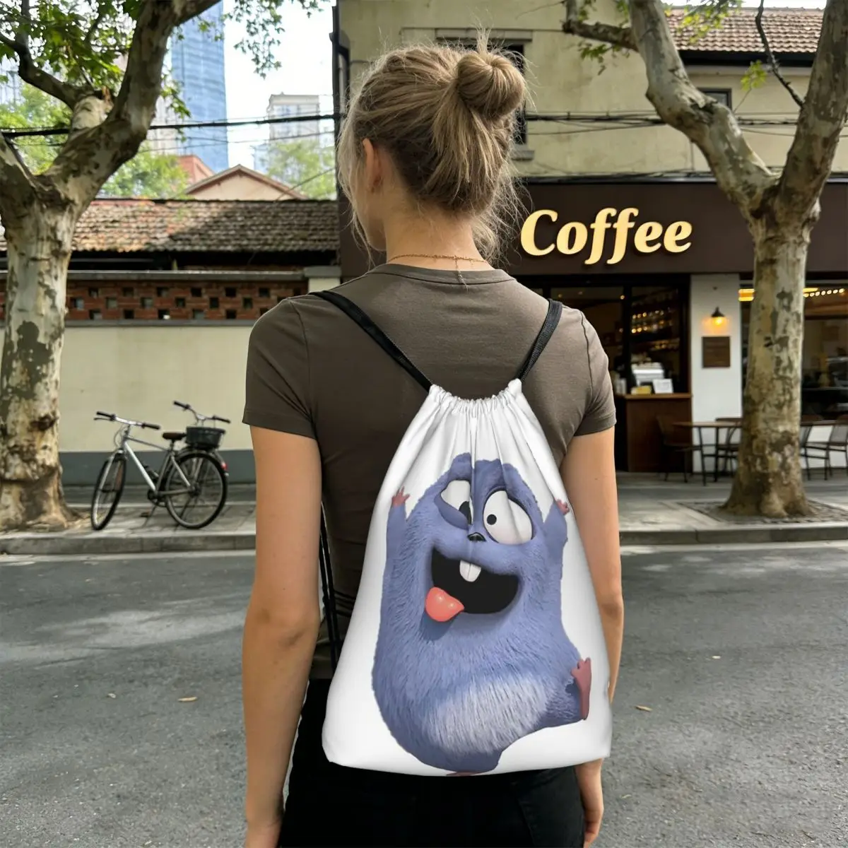 Happy Lemmings Tabodi And Grizzy Backpacks Fashion Drawstring Bundle Pocket Sundries Bag Book Bags for Man Woman School