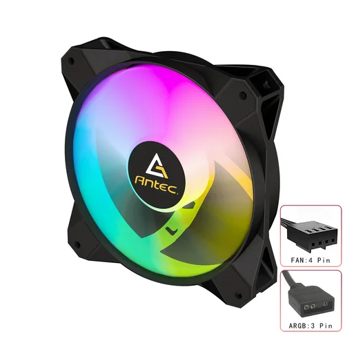 Antec-ventilador con cubierta de ordenador Ventoinha, ventilador RGB de 120mm con espacio ilimitado, ventilador de refrigeración de CPU PWM de 4 pines, 3 pines, 5v, 12cm
