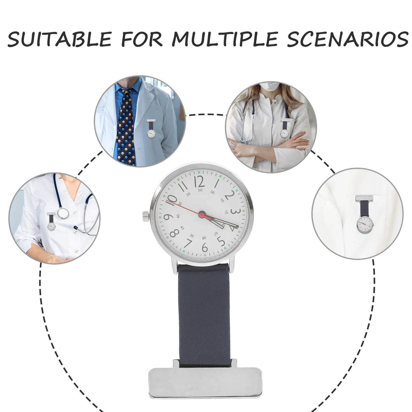 

Stylish Medical Nurse Clip On Lapel Pin Brooch Healthcare Professionals Durable Metal Design Precise Timekeeping