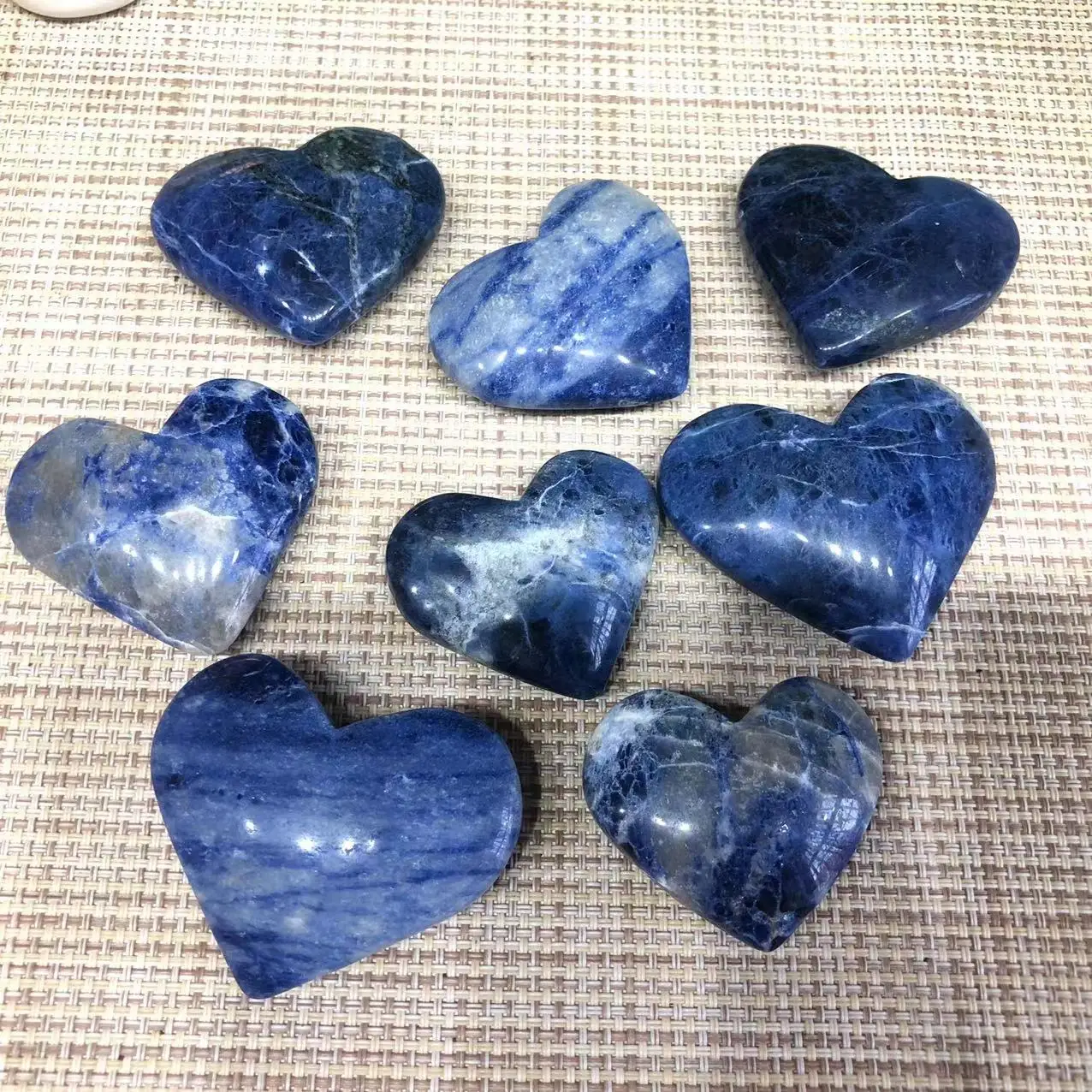 

Natural Stones Quartz Carved Gesmtones Blue Sodalite Heart Polished Healing Crystal Reiki Decoration Gems For Sale