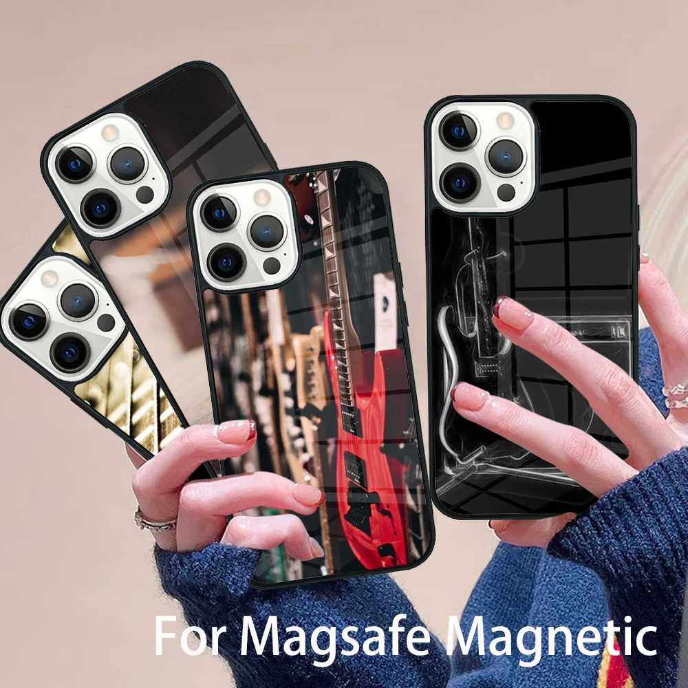 

Guitar Amp Phone Case Magesafe Magnetic Wireless Charge Cover For IPhone 16 11 12 13 14 15 Pro Max Plus