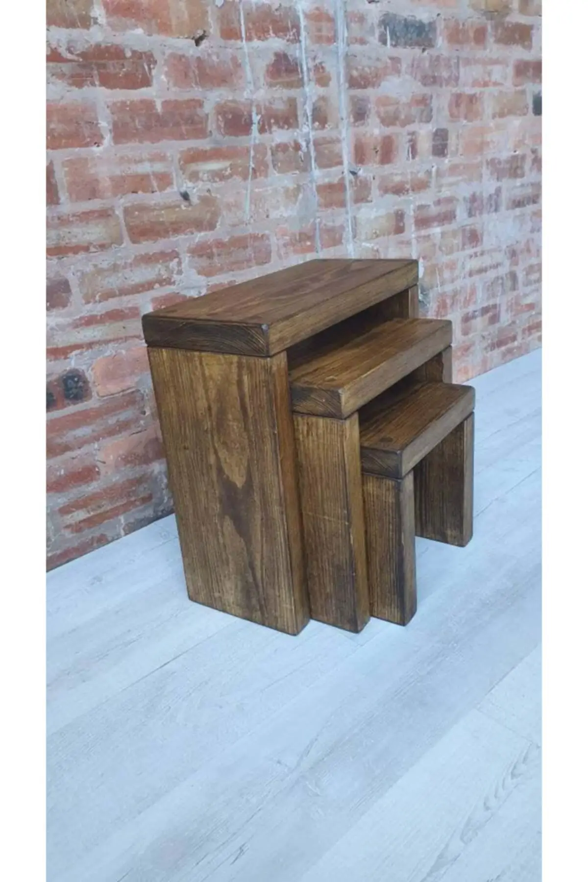 Seite Kaffee Tisch Rustikale Handarbeit Solide Kiefer