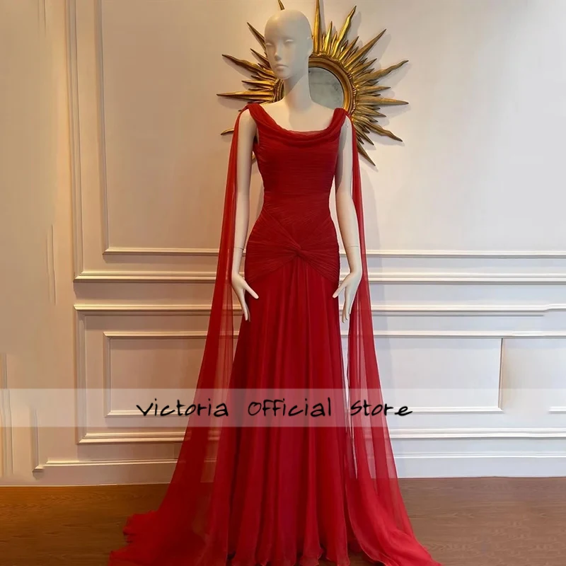 Pleat Chiffon A-Line Prom Dresses sleeveless Spaghetti Strap Evening Dress Floor-Length Evening Party Gown Customized
