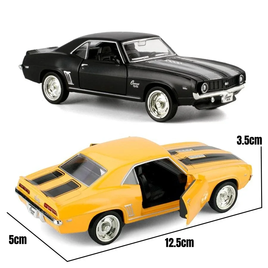 1/36 Chevrolet Camaro SS Vintage Toy Car Model For Children RMZ CiTY Diecast Vehicle Miniature Pull Back Collection Gift Kid Boy