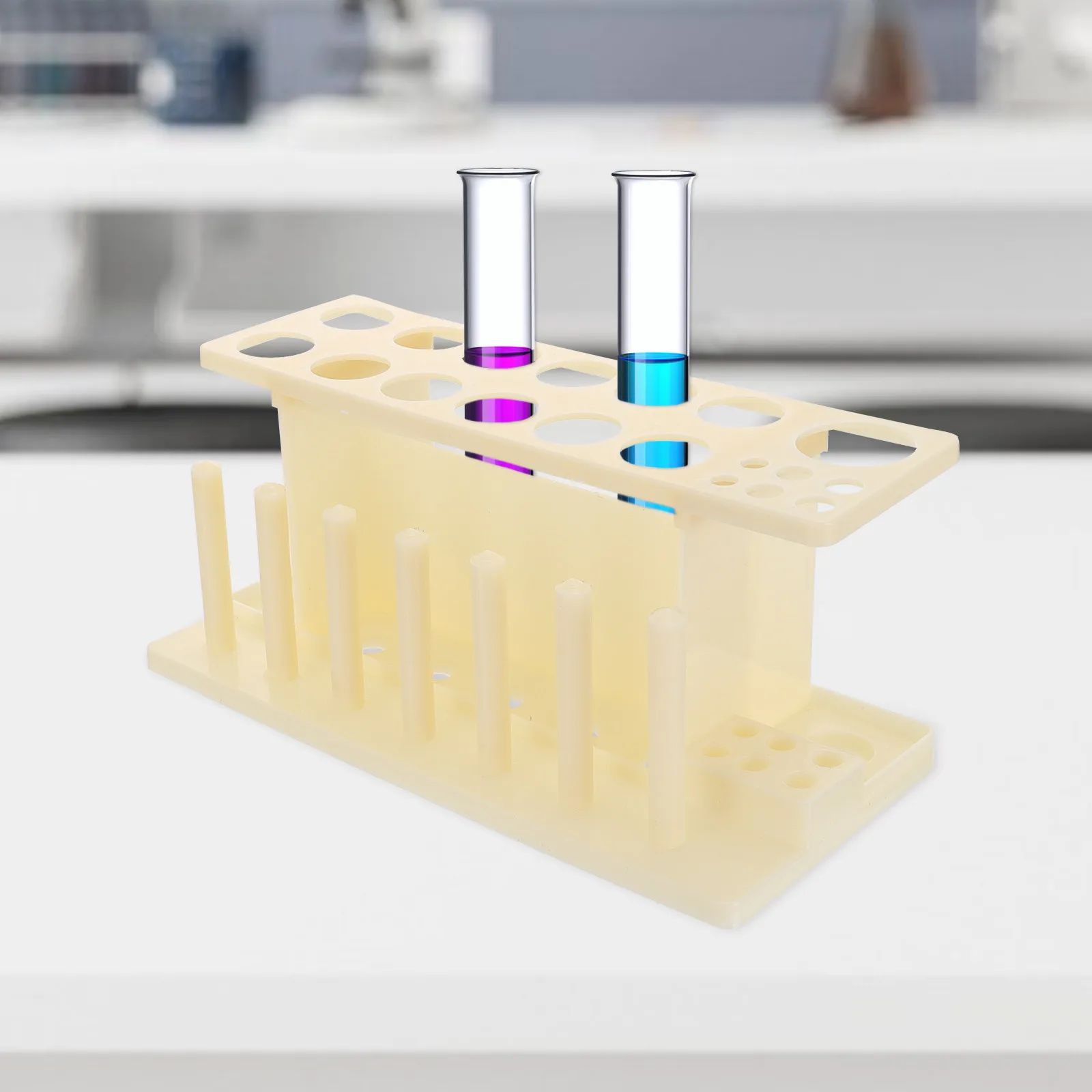 Test Tube Rack Wood Laboratory Tube Stand School Science Classroom Lab Organizer Holder Plastic Rack for Test Tubes
