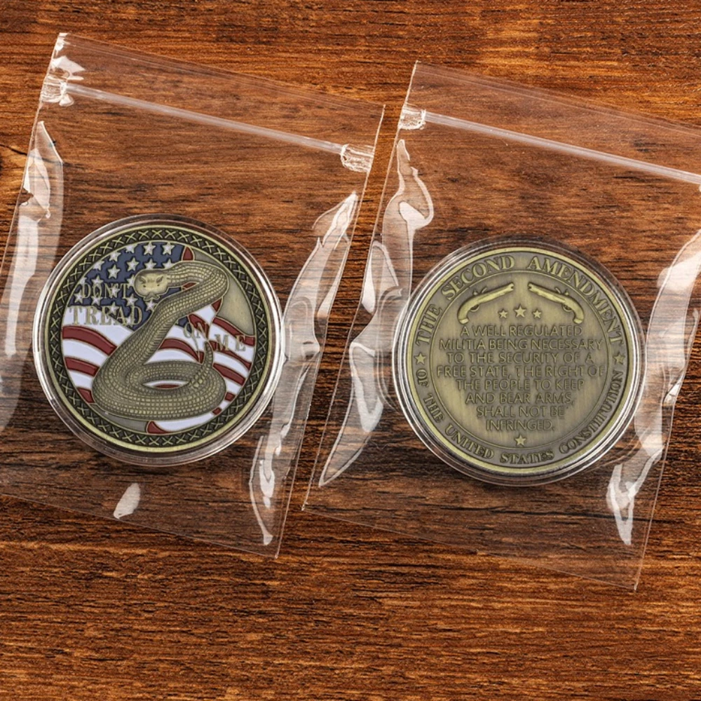 Dont Tread on Me Snake Bronz Plated Souvenir Coin The Second Amendment The Right To Keep and Bear Arms Collection Coins