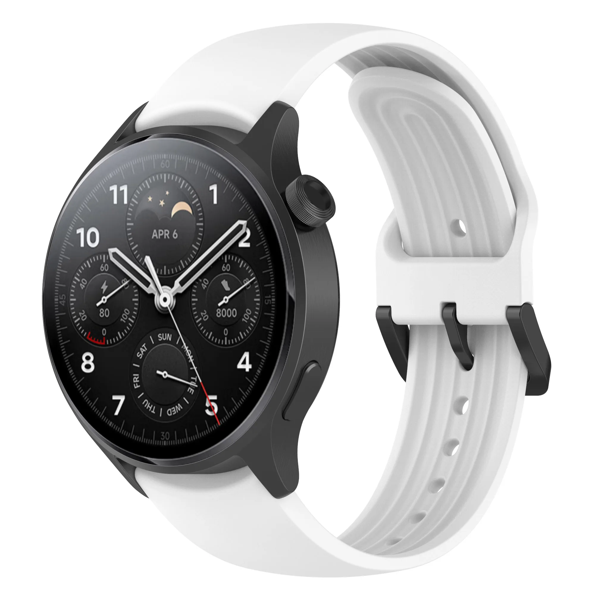

For Xiaomi Watch S1 Pro Silicone Watch Bands 22mm Quick Release Watch Strap Soft Replacement - White