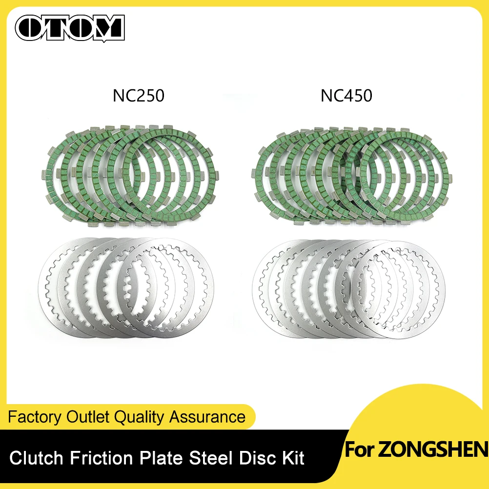 For ZONGSHEN NC250 NC450 Motorcycle Clutch Friction Plates Steel Disc Fibrous Set AVANTIS ENDURO MOTOLAND KAYO BRZ Dirt Pit Bike