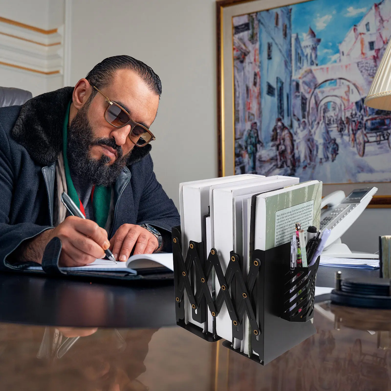 

Unique Metal Bookend Simple Design Bookshelf Accessories Convenient Book Holder Desk Organizer Desk Book Organizer