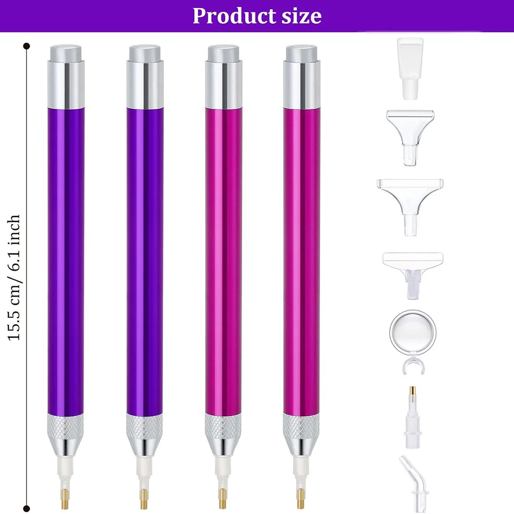Lighting Point Drill Pen Magnifying Glass LED Lighting Sticker Drill Pen Diamond Painting Tool Accessories Replacement Pen Heads