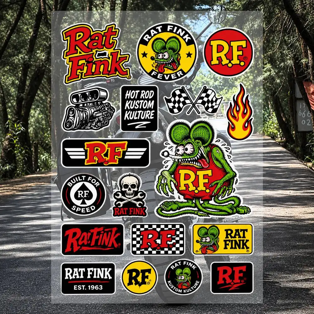 Ra-At-R Fink-k Charakter-Aufkleber-Set, wasserdichte Vinyl-Aufkleber für Laptop, Handyhülle, Wasserflasche, Helm, Skateboard, Notizbuch