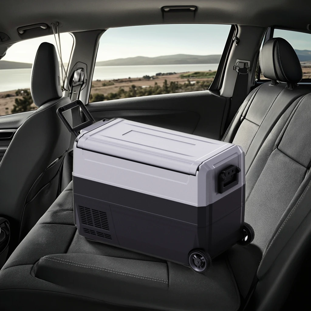 2025 Factory Wholesale Portable 50L Mini Car Fridge Cooler Box 12V 24V Single Cooling For Outdoor Camping Hotel RV Use Home