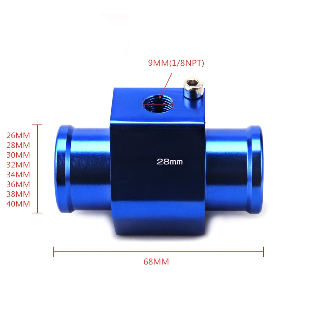 52mm Car Water Temperature Gauge 40~140 ℃ With 1/8NPT Water Temp Sensor Water Temp Joint Pipe Sensor Adapter 26~40mm Car Meter