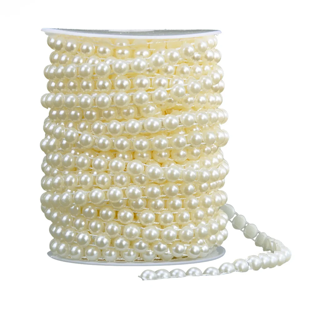 

1 Roll Artificial Pearl Bead Chain Curtain Hanging Decor Xmas Pearl Chain for Home Wedding Party Xmas Tree Decor