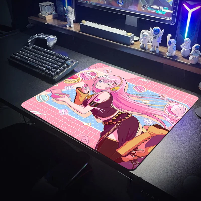 Laptop keyboard Office game pad Large mouse pad Anime girl Player Computer desk mat PC carpet waterproof precision locking