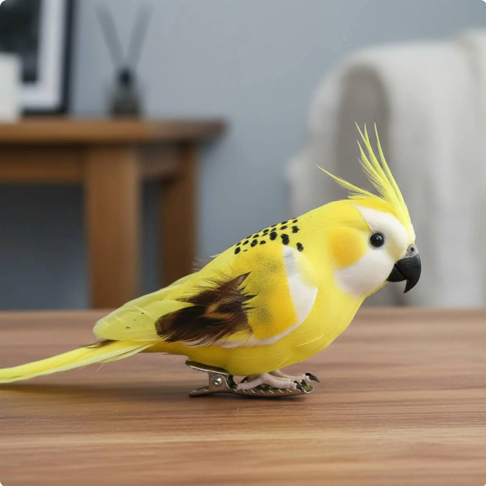 Faux Parrot Figurine Lightweight Build Vivid Plumage for Indoor Displays