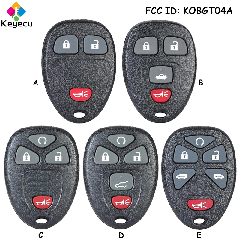 

KEYECU Replacement Keyless Entry Remote Car Key With 3 4 5 6 Buttons for Chevrolet for Buick for Pontiac for Saturn Fob KOBGT04A