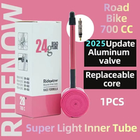 Ridenow 1pc/2pcs Bike Inner Tube Super Light Aluminum Valve 700C 18-28C Road Bicycle TPU Tire 65 /85mm Length FV 24g