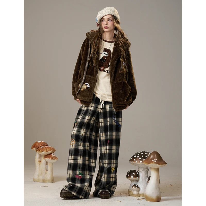 ELFSACK 2025 شتاء الوافدين الجدد عادية لطيف التطريز أفخم مقنعين سترة منتفخة للمرأة #4