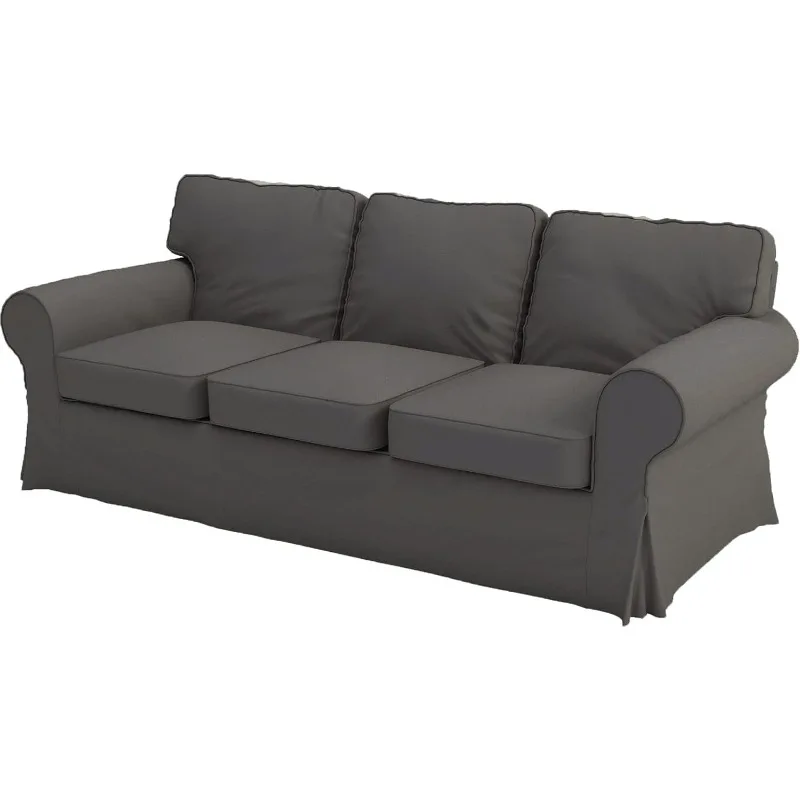 Polyester Linen Cover Replacement for 3-Seat Sofa (Polyester Dark Gray Sofa)