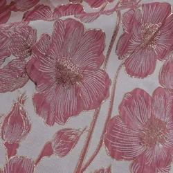 Broccato in tessuto Jacquard fiore goffrato rosa per la realizzazione di abiti da donna cucito, gonna, 145cm di larghezza-venduto al metro